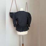 Vintage Cal Togs Black Button Down Ruffle Blouse, Size Medium Photo 1