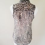 Dizzy Lizzy sheer leopard button down size small Photo 3
