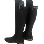 Calvin Klein Presley over knee black Faux Suede boots Silver Hardwear size 7 Photo 5