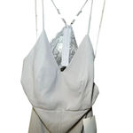 Lulus Story of a Starry Night Grey Backless Lace Maxi Dress NWT Size small Photo 3