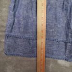 Garnet Hill  Blue Linen Sleeveless Pintuck Blouse Shirt size 8 Beach Lightweight Photo 4