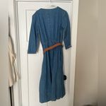Vintage Chic Denim Long Sleeve Dress with Belt Blue Size M Photo 5