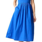 J.Crew ‎ Bow Strap Knot Mich Grotto Blue Midi Dress Size Medium Photo 0