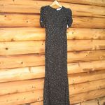 Mac Duggal  24003 Womens Black Gathered Short Sleeve Beaded Gown Photo 7