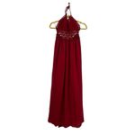 LILBETTER XS Red Wine Burgundy Crochet Lace Maxi Halter Neck Backless Dress NWT Photo 2