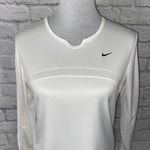 Nike women M drifit Longsleeve scoopneck activewear shirt white Photo 2
