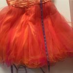 Unique Vintage Let’s Fashion Orange/Pink Sequin Sweetheart Bust Dress Size S EUC Photo 6