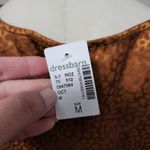 Dress Barn Cooper rust jacquard leopard twist hem satin blouse size medium Photo 6