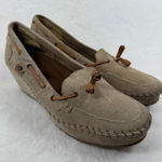 Soul of Africa Suede Leather Wedge Mocassin Loafers Taupe Brown Size 10 US Photo 0
