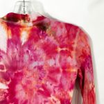 American Eagle  XS Crop Top Handmade Pink Tie Dye Long‎ Sleeve Mock Neck 1051 Photo 10