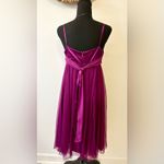 Saja 100% Silk Chiffon Flowy Empire Waist Dress Size 10 Pink Photo 3