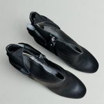 Avec Les Filles  Remi Bow Accent Heeled Leather Ankle Booties in Black Lamba Photo 5