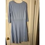 Misook  Women's Blue Knit Pleated Midi Dress Size M Mother of the Bride Formal Photo 5