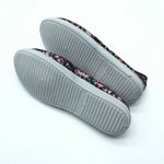 Womens Sneakers Low Top Fabric Lace Up Floral Black Pink Size 10 Photo 3