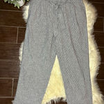 Loft grey/ivory stripped linen blend belted pants sz XLT Photo 0