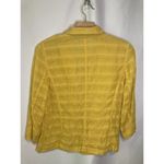 Eileen Fisher Jacket Womens Medium M Yellow Career Lagenlook Linen Blazer Photo 7