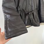 wilson's leather Wilson’s Leather Vintage Faux Fur-Lined Dark Brown Leather Bomber Jacket Sz M Photo 3