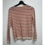Vineyard Vines Womens 100% Merino Wool Sweater SZ M L Striped Orange Pink Cream Photo 2