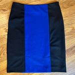 Cynthia Rowley  Blue & Black Colorblock Zipper Pencil Skirt Size 4 Photo 2