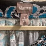 Chico's ✨ Lace Jacquard Pleated Notch-Neck Sz 1 Top✨ Photo 6