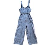 St. Tropez  West Denim Blue Wide‎ Leg Linen Jumpsuit Sz 2 Photo 3
