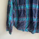 Time and Tru Women's XXL Blue Plaid Long Sleeve Flannel Shirt Photo 3