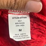 Sienna Sky Vibrant Red linen Blend bow detail Crop top Photo 4