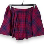 Red Camel  size large plaid lined short mini skirt with pockets red blue purple Photo 0