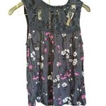 Wallflower Navy Floral Lace Sleeveless Tank‎ Top Womens Size M Blue Size M Photo 0