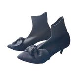 Loeffler Randall Kassidy Knit Kitten Heel Booties Glitter Black Sz 8.5 Photo 1