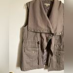 Democracy  Sleeveless Taupe Oversized Vest A Photo 4