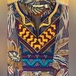 Soft Surroundings Sheer Crinkle Chiffon Tory Tunic w/ Embroidered Bib Size XS Photo 5