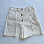 ZARA  High Rise shorts Cream Gold Buttons Front Seam Pleated Size S Photo 0