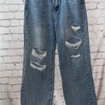 Cider  Women’s Distressed Wide Leg High Waisted Jeans Size‎ Large Photo 3