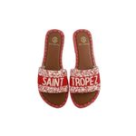 De Siena Saint Tropez Sandals in Red Slides Leather & Beads Red Size 7 Photo 1
