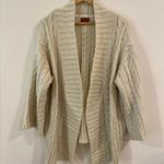 POL Size Large Cardigan Sweater Beige Cream Chunky Knit Long Wide Sleeved Photo 0