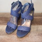 Dana Buchman  Vintage Summer Woven Platform Wedge‎ Sandals Blue Purple Size 10 Photo 1