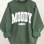 Boutique Moody Graphic Green Longsleeve Sweatshirt Photo 0