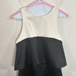 Alexis Caprice satin Two Tone Dress with Overlay detail off white and black sz S Photo 3