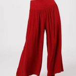 Band Of The Free New Smocked Waist Wide Leg Cropped Pants Red Chevron Size Small Photo 1