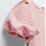 ZARA Pink Puff Sleeve Sweater Top Photo 1