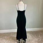 AQUA Green Velvet High-Low Midi Sheath Cocktail Dress Size 6 Sleeveless V-Neck Photo 3