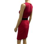 Guess  Cut Out Red Black Formfit Bodycon Slit Front Above the Knee Dress Womens 2 Photo 4