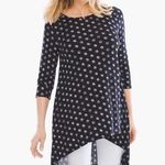Chico's - Black white and red polkadot midi sleeve shirt size 2 Photo 0