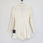 Lulus  Cream Long Sleeve Romper with Blazer Styling NWT Size Small Bridal Romper Photo 4