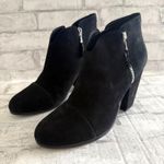 Rag and Bone  Margot Black Suede Ankle Booties Heels Side Zip 3.5" Sz 41 (10.5) Photo 2