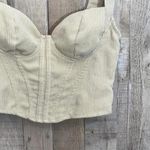 *Vintage Cream Ribbed Corset Top Women's Sz 6 Y2K Sleeveless Feminine Boho Photo 2