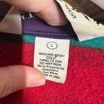 Little Big Horn Shirt Co. Sweater Women L Aztec Suede Collar USA Fleece Navajo Blue Size L Photo 10