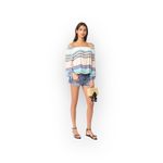 Wildfox new  Couture ✰ Off Shoulder Variegated Stripe Top ✰ Light Blues ✰ XS Photo 1