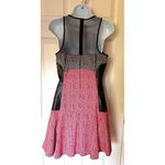 Sachin + Babi Short Dress Sleeveless Red Black Tweed Mesh Vegan Leather… Photo 1